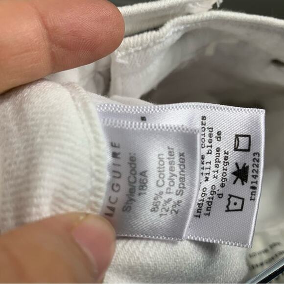 Anthropologie McGuire‎ high rise cut off white denim shorts size 26 - Picture 2 of 6